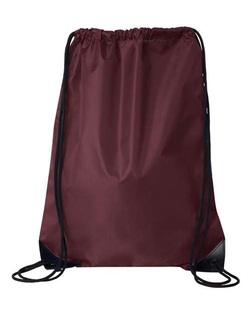 Value Drawstring Backpack - Maroon Front