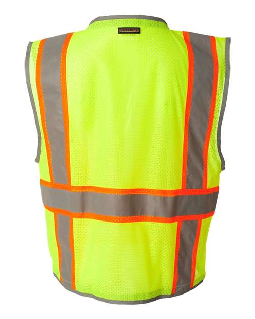 Unisex Premium Brilliant Series® Heavy-Duty Class 2 Vest - Lime Back