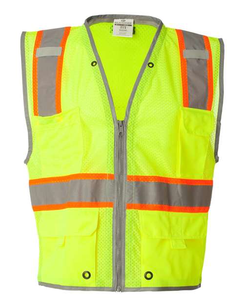 Unisex Premium Brilliant Series® Heavy-Duty Class 2 Vest - Lime Front