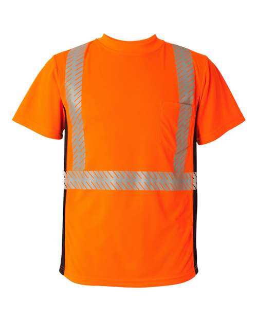 Unisex Premium Black Series® Breathable Tape Class 2 T-Shirt - Orange Front