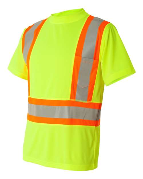 Kishigo Unisex Class 2 Flat Stitch Self-Fabric Panels T-Shirt - Side