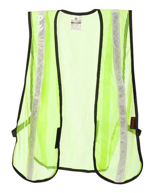 Unisex P-Series Mesh Vest - Lime/ White (PL-V18) Front