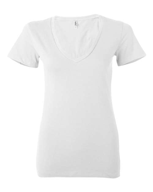 Women’s Jersey Deep V-Neck Tee - White Front