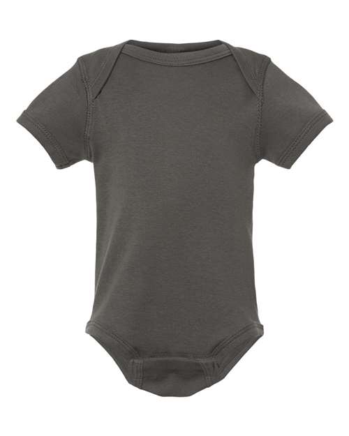 Infant Baby Rib Bodysuit - Charcoal Front