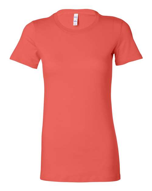 Women's Slim Fit Tee - Coral Front
