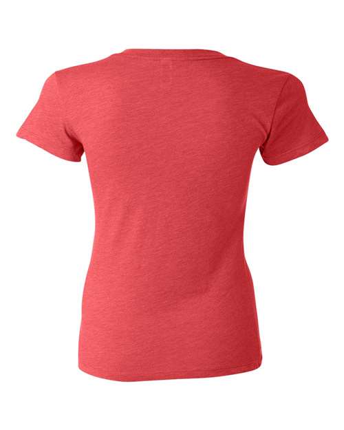 Women’s Triblend Deep V-Neck Tee - Red Triblend Back