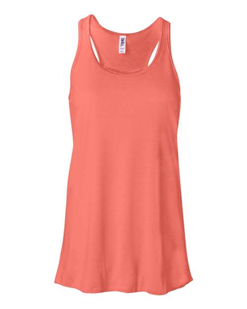 Women's Flowy Racerback Tank - Coral Front