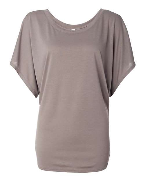 Women’s Flowy Draped Dolman Tee - Pebble Brown Front
