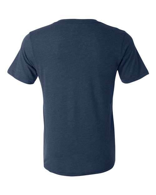 Unisex Triblend V-Neck Tee - Navy Triblend Back