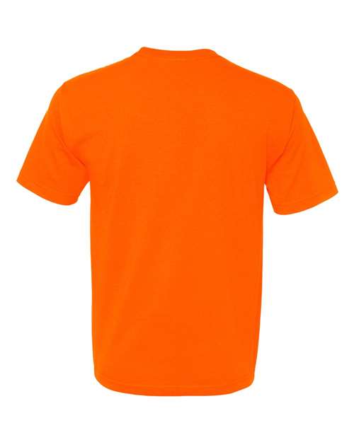 Unisex USA-Made Midweight T-Shirt - Bright Orange Back