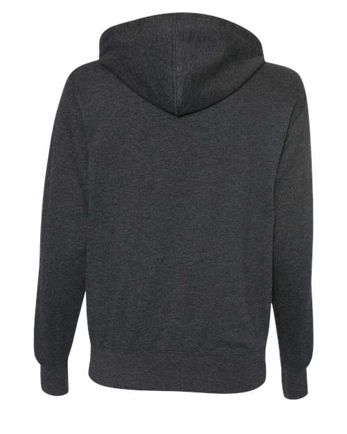 Unisex Heathered French Terry Full-Zip Hooded Sweatshirt - Charcoal Heather Back