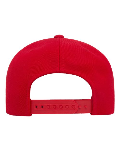 Premium Flat Bill Snapback Cap - Red Back