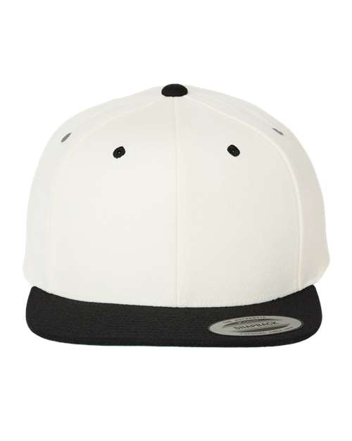 YP Classics Premium Flat Bill Snapback Cap - Natural/ Black Front
