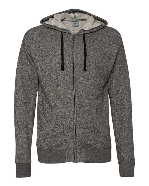 Bayside Unisex USA-Made Super Heavy Thermal Lined Full-Zip Hooded Sweatshirt - Bright Orange/ Dark Grey Front
