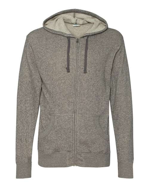 Bayside Unisex USA-Made Super Heavy Thermal Lined Hooded Sweatshirt - Lime Green/ Dark Grey Front