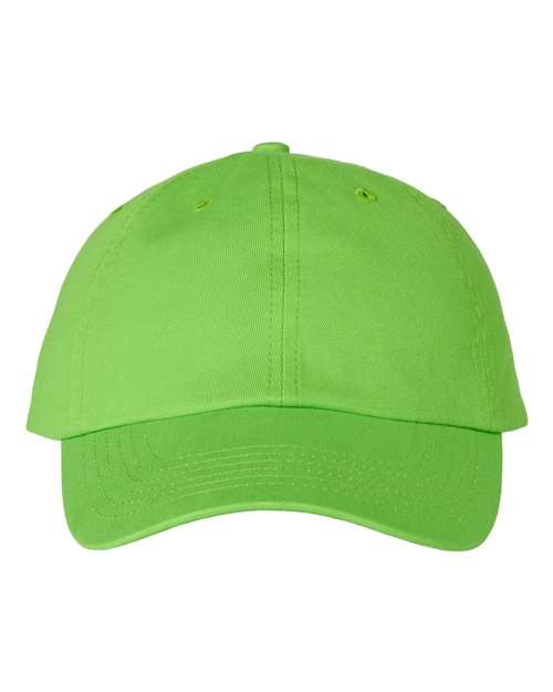 Bio-Washed Classic Dad Hat - Neon Green Front