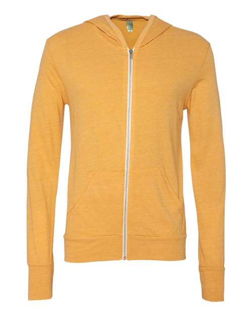 Bayside USA-Made Hi-Visibility Full-Zip Hooded Sweatshirt - Segmented Tape - Lime Green Front