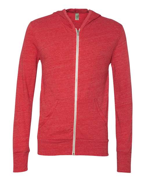 Bayside USA-Made Hi-Visibility Full-Zip Hooded Sweatshirt - Segmented Tape - Purple Front