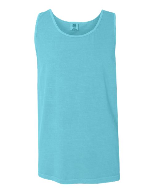 Unisex Garment-Dyed Heavyweight Tank Top - Lagoon Front
