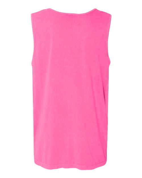 Unisex Garment-Dyed Heavyweight Tank Top - Neon Pink Back