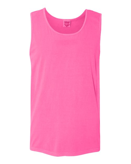 Unisex Garment-Dyed Heavyweight Tank Top - Neon Pink Front