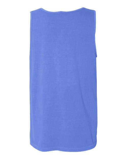Unisex Garment-Dyed Heavyweight Tank Top - Flo Blue Back