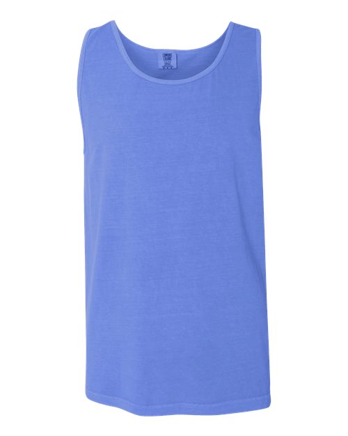 Unisex Garment-Dyed Heavyweight Tank Top - Flo Blue Front