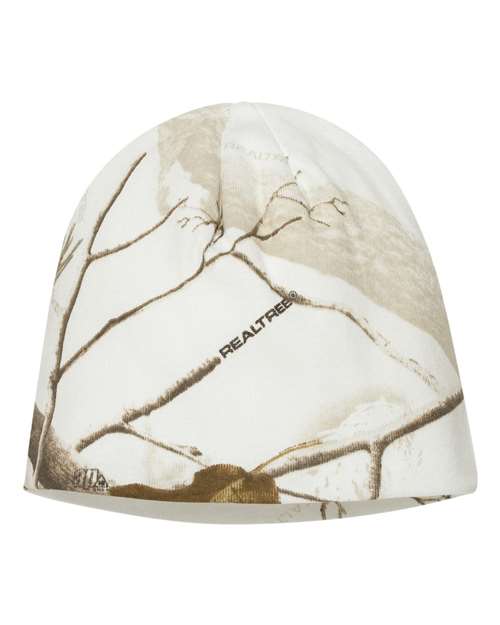 8" Licensed Camo Beanie - White Realtree AP Front