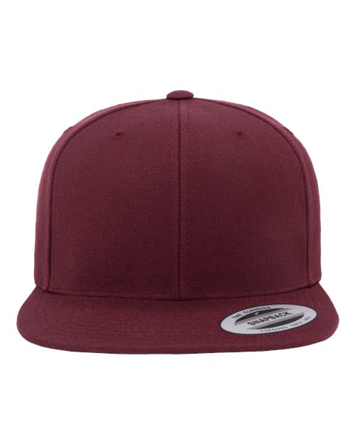 YP Classics Premium Flat Bill Snapback Cap - Maroon Front