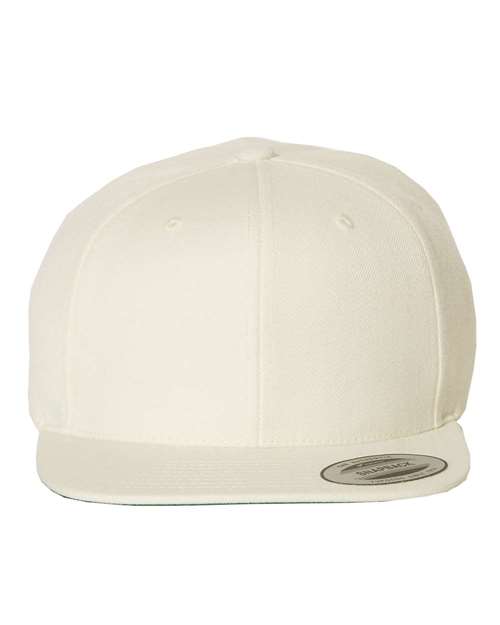 YP Classics Premium Flat Bill Snapback Cap - Natural Front