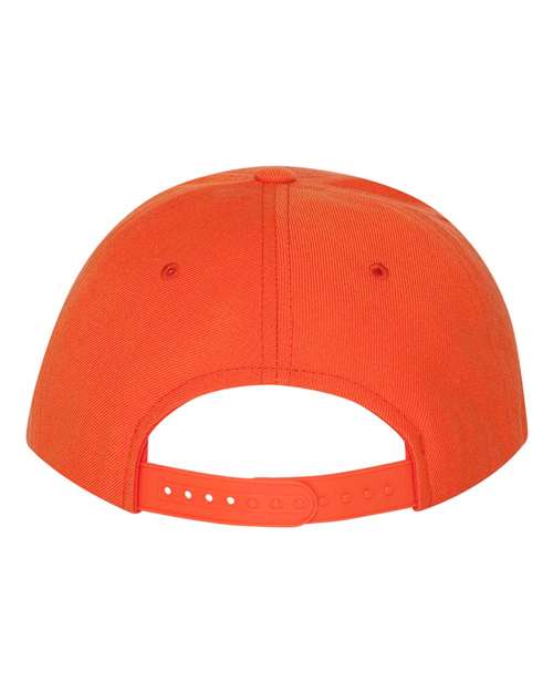 Premium Flat Bill Snapback Cap - Orange Back