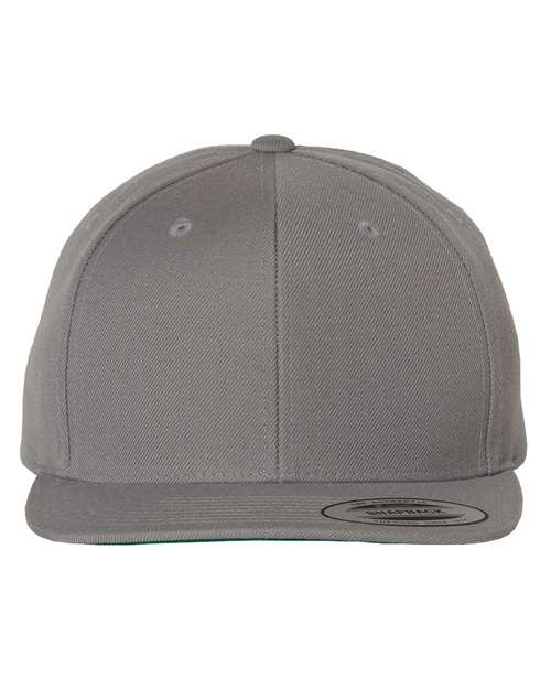 YP Classics Premium Flat Bill Snapback Cap - Silver Front