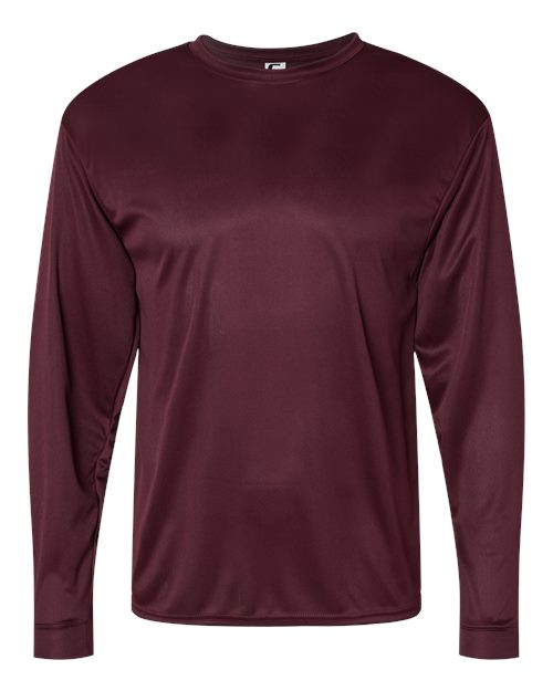Unisex Performance Long Sleeve T-Shirt - Maroon Front