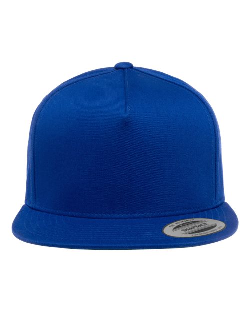Five-Panel Cotton Twill Snapback Cap - Royal Blue Front