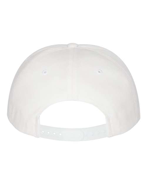 Five-Panel Cotton Twill Snapback Cap - White Back