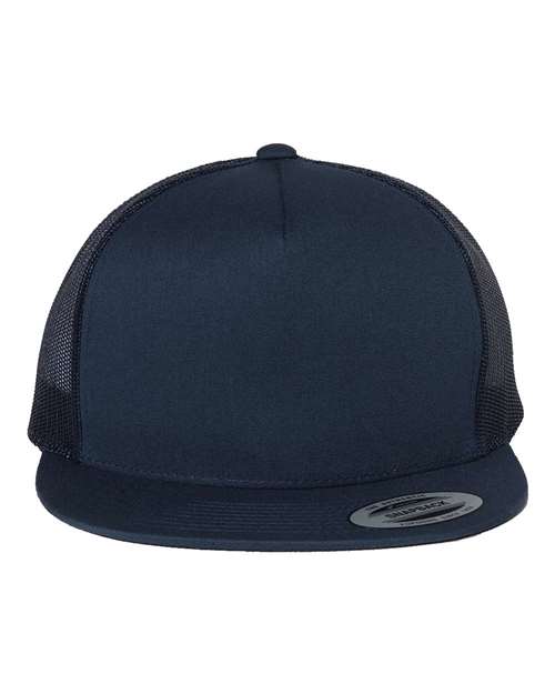 Classic Five-Panel Trucker Cap - Navy Front