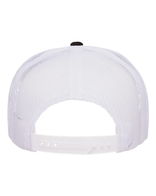 Classic Five-Panel Trucker Cap - Black/ White Back
