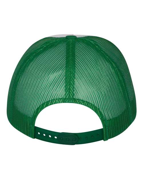 Classic Five-Panel Trucker Cap - Kelly/ White/ Kelly Back