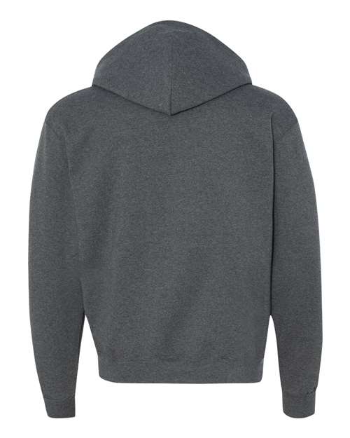 Unisex Powerblend® Full-Zip Hooded Sweatshirt - Charcoal Heather Back