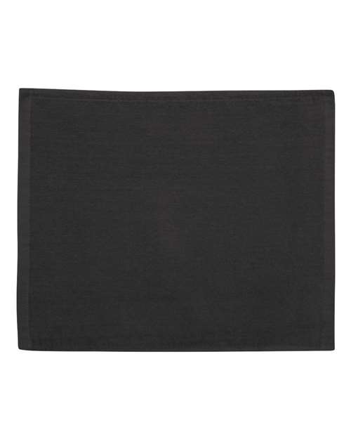Velour Hemmed Towel - Black Front