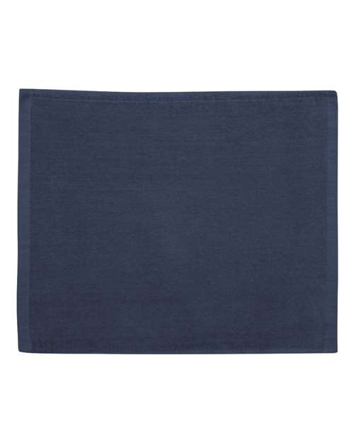 Velour Hemmed Towel - Navy Front