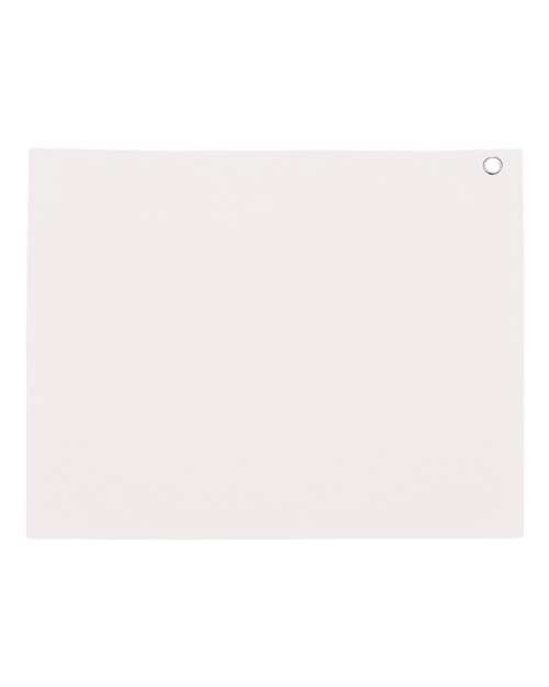 Velour Hemmed Towel with Grommet & Hook - White Front