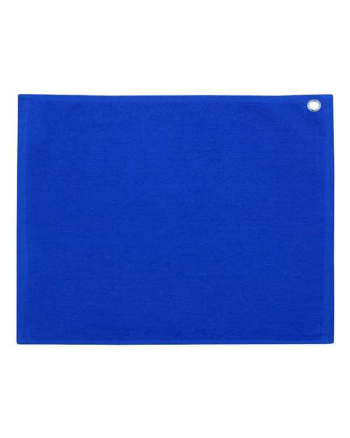 Velour Hemmed Towel with Grommet & Hook - Royal Front