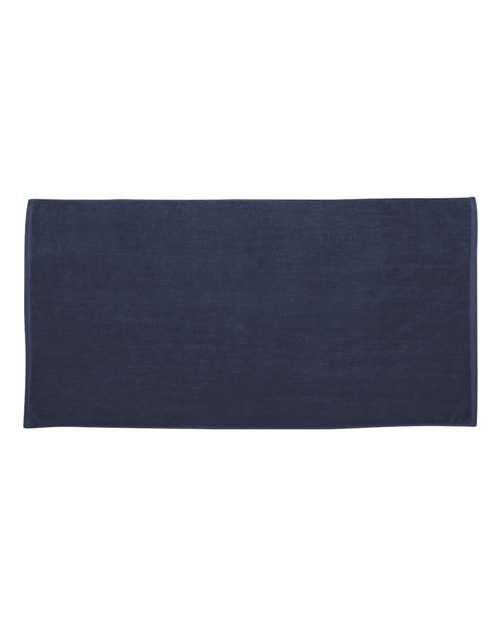 Velour Beach Towel - Navy Front