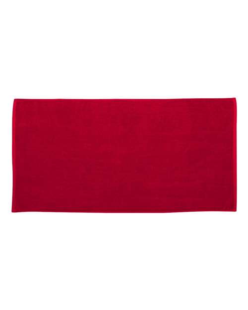 Velour Beach Towel - Red Front
