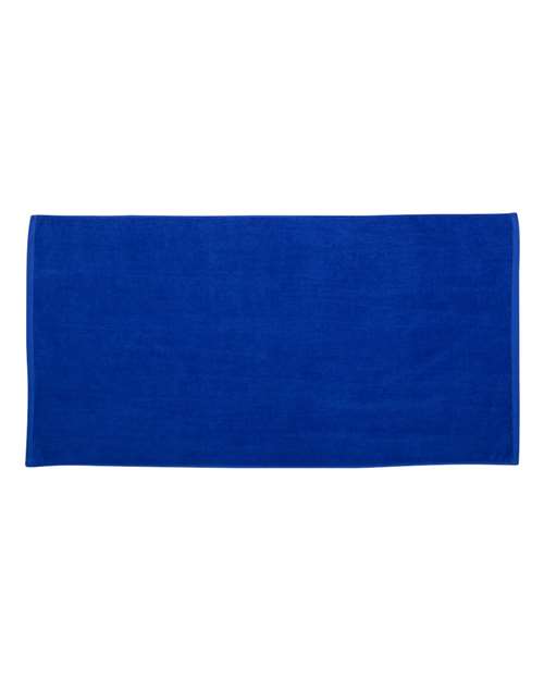 Velour Beach Towel - Royal Front