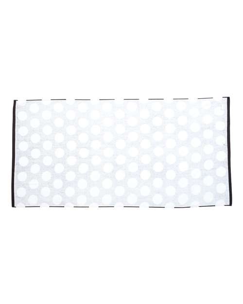 Polka Dot Velour Beach Towel - Black Back