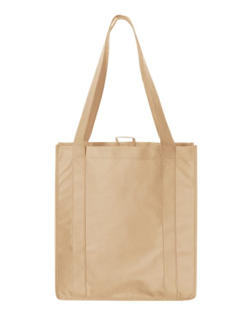 Non-Woven Reusable Shopping Bag - Tan Back