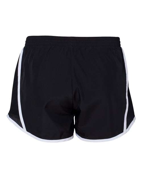 Women's Pulse Team Running Shorts - Black/ Black/ White Back