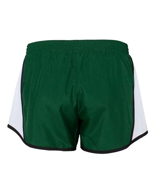 Women's Pulse Team Running Shorts - Dark Green/ White/ Black Back